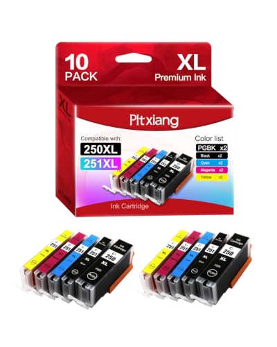 Image of compatible with Canon PGI-250 XL CLI-251 XL Ink cartridges , High Yield 10-Pack (No gray ink )for PIXMA MX922 MX722 MG5420 MG5520 MG5620 MG6320 MG6420 MG6620 MG7520 IP7220 IP8720 IX6820 Printers