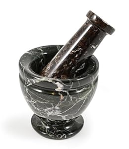 Fossil Gift Shop Black Marble Mortar Set