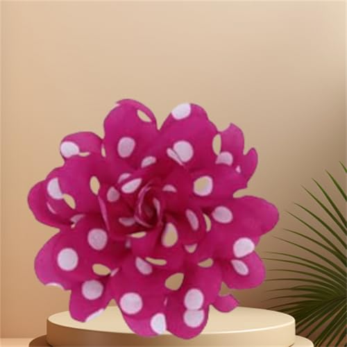 Image of Flower Hair Clip and Brooch Pin Double Color Spot Flower Broochs Lapel Pins Dainty Elegant Camellia Brooch Pin Handmade Petals DIY Clothing Shoes Hats Accessories Wedding Party Dance Banquet Dress Suit Ceremony Jewelry Accessories for Women (Rose Red)