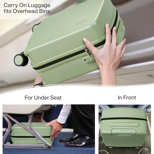 Image of Hanke 16 Inch Underseat Small Carry On Luggage, Hard Shell with TSA Lock