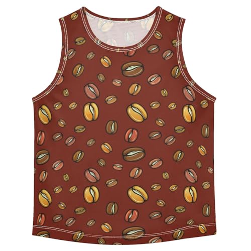 J JOYSAY Roasted Coffee Bean Maroon Boys Tank Top Sleeveless Muscle Shirts Quick Dry Kids T-Shirts 3-15T