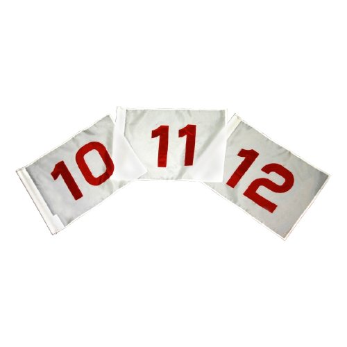 Golf Flag Set - Red and White Flag #'s 10-18 14 in. x 20 in.