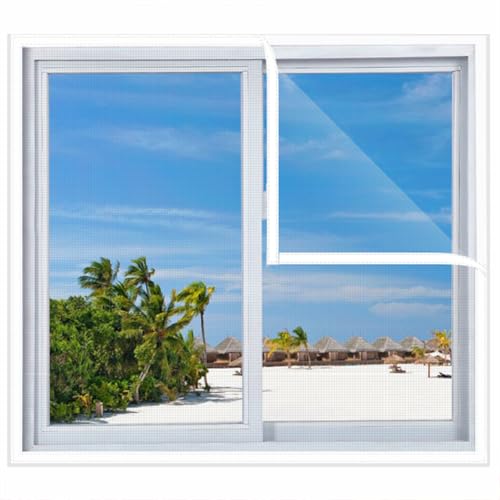 Yuly Custom Size Fly Window Screen,Self-Adhesive Netting Mosquito Insect Flies Bug Bee Window Mesh Net,Cat Pets Protection Window Guard With Zipper