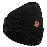 Warm Mütze Herren Winter Thermo Beanie Wintermützen Strickmütze Mützen mit Fleece Gefütterte...