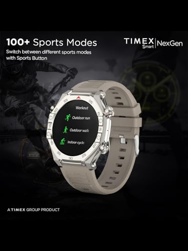 Image of TIMEX Smart NexGen 1.43 inch(3.6cm) AMOLED Display with Functional Crown and BT Calling Smartwatch for Unisex - TWTXW703T