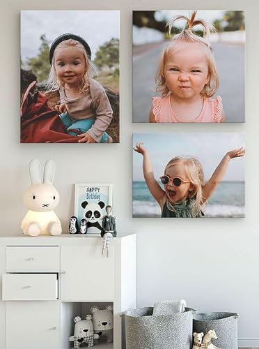 ART Custom Canvas Prints with Your Photos, Customized Picture On Canvas Wall, Personalized Canvas Print Gifts for Family Wedding Baby Pet Family Wedding Home Decor Gift for Men/Women,8x12in