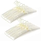 TOPIA HANGER Padded Hangers for Women Clothing,17-inch Satin Hangers 10 Pack Thick Foam Padded No Shoulder Bump for Sweaters, Coat, Blouses, Dresses-Ivory,CT18I-10