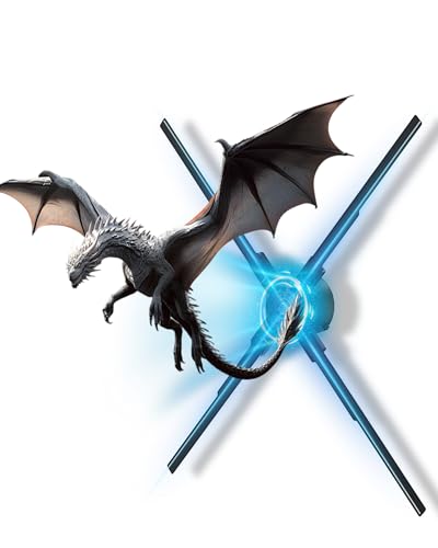 Image of 3D Hologram Fan, 17.72 inch Hologram Fan 2000*1060PX Resolution 530pcs HD LED Beads, Holographic Video Advertising Projector Support APP /WIFI /Remote /Bluetooth Audio (45CM)