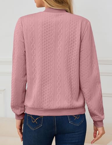 Image of Womens Full Zip Up Cardigan Sweater Casual Solid Long Sleeve Sweatshirt Coat with Pocket