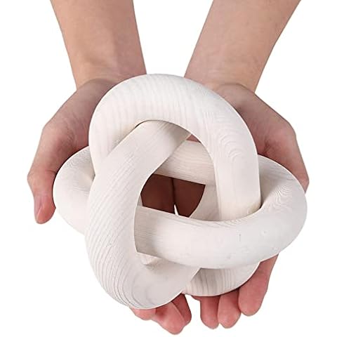 Ochine Wood Chain Link Decor 3 Link Decorative Chain Knot Hand Carved Pine Wood Chain Decor Modern Farmhouse Coffee Table Decor Wooden Rustic Chain Decor Boho Bead Garland for Living Room Bedroom Cover