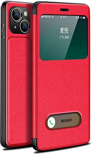 Coque de protection en TPU rouge style livre pour iPhone 13 Max