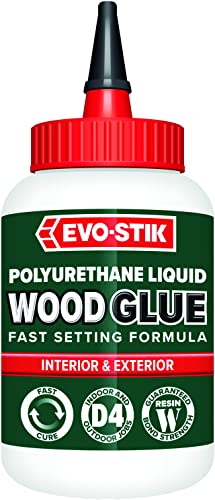 EVO-STIK Polyurethane Liquid Wood Glue, Water Resistant, Extra Strong, Fast Setting, Suitable For All Wood Types, 500ml