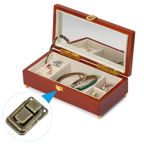 Image of PATIKIL Toggle Catch Lock 1.5 inch x 1 inch, 18 Pack Metal Buckle Hasp Lock Latch Clasp for Jewelry Box Wooden Case Decoration, Bronze