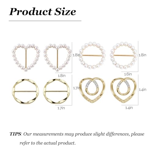 Image of 2 Pcs Scarf Ring Clips for Women Metal Shirt Tightener Cinch Buckle for Silk Scarf Shawl Blouse Sweater T Shirt Clothing Accessories