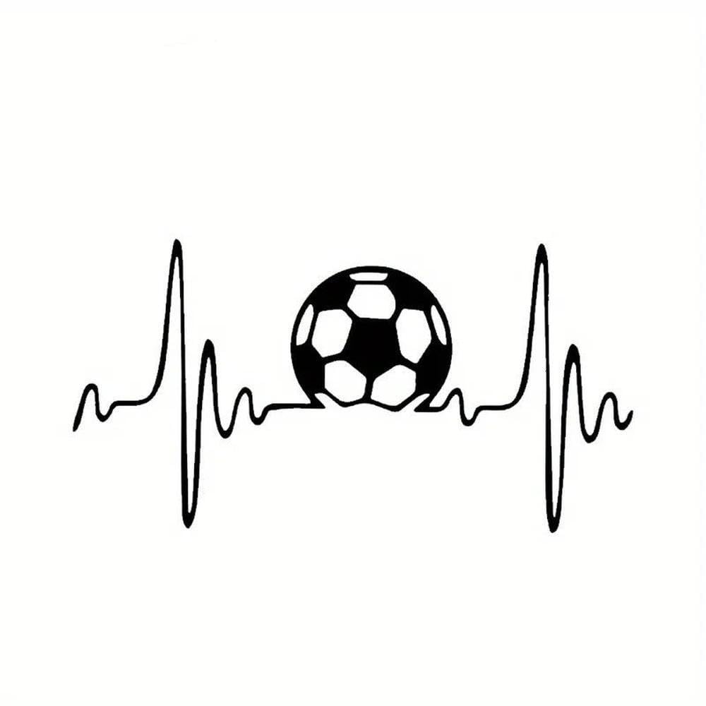 Soccer Ball Heartbeat Vinyl Decal Sticker for Cars Laptops Walls Waterproof