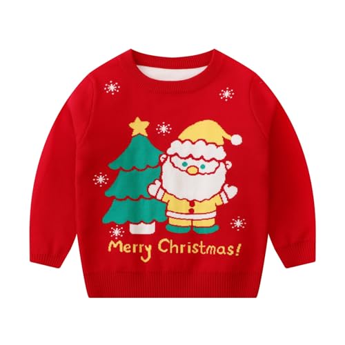 Toddler Boys Girls Christmas Sweaters New Year's Knitwear Cute Tulle Holiday Party Top Knit Sweater Long
