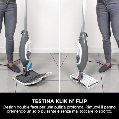 Shark Floor & Handheld Steam Cleaner, Scopa a Vapore e Vaporetto a Mano, 2 in 1, per Tutti i Pavimenti Duri, con 5 Accessori, 2 Impostazioni, Grigio/Bianco, S6005EU - 3