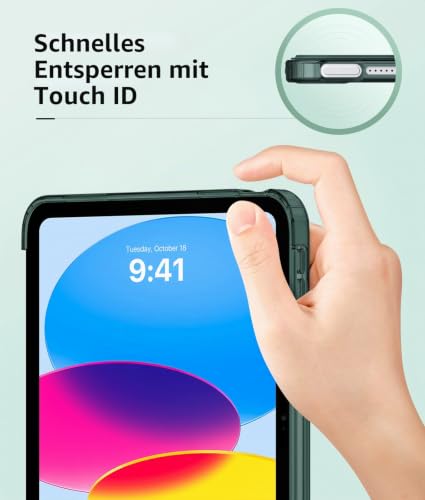MoKo Hülle für iPad (A16) 11./10. Generation (2025/2022), Nachtgrün – Ansicht 3