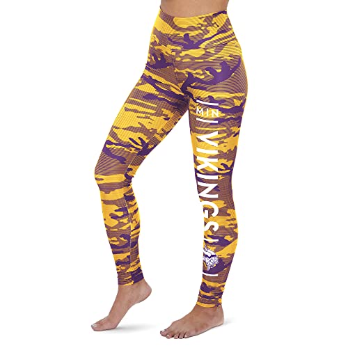 Zubaz NFL Women s Camo and Lines Legging in Team Colors, Minnesota Vikings, X-Large