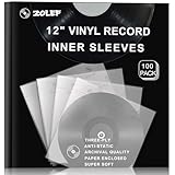 Vinyl Record Inner Sleeves 100 Pack for 12' Lp, Master Style 3-Ply Anti Static Soft Inner Sleeve with Archival Paper Enclosed for 33 RPM LP Protection (12' 100P)