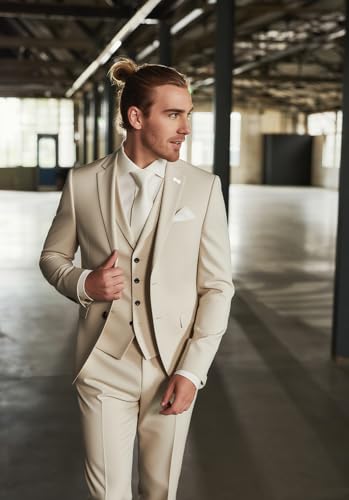 Wangyue Mens Suit 3 Piece Suits for Men Slim Fit Wedding Groom Suit Men Blazer Vest Pant Suits for Prom Business Formal3