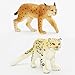 Gemini&Genius Lynx Snow Leopard Toys Set for Kids, Forest Animals Toy Figures, Woodland Animals, Wildlife Figurines, Cake Toppers, Display, Education, Play Toys for Kids Toddlers