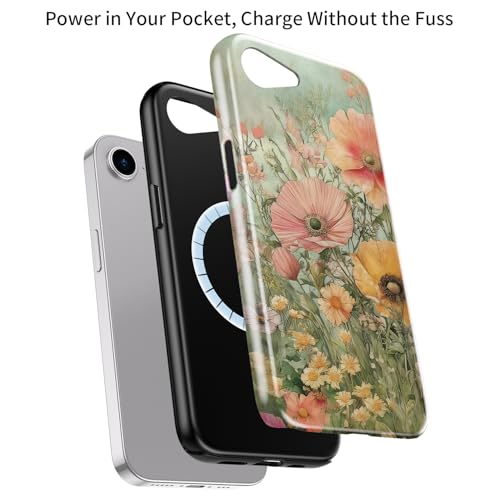 Esdot Cute Case for iPhone 16e,Compatible with Magsafe,Trendy Floral - image 3