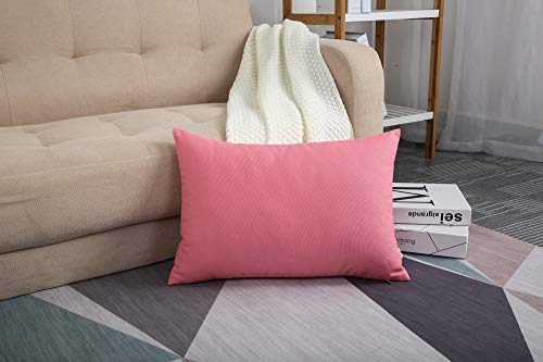 TangDepot 100% Cotton Solid Throw Pillow Cover 12x18 Pink