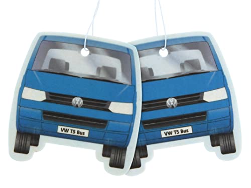 BRISA VW Collection - Volkswagen Air Freshener, Room Freshener, Deodorizer for Cars T5/T6 Bus Campervan Motif (Fresh/Blue/Set of 2)