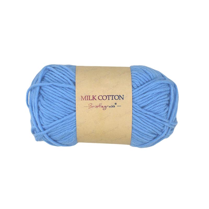 Bristlegrass Capri Blue Yarn for Crocheting and Knitting, Soft 100% Acrylic Cotton, Sock Yarn 2X1.76 Oz (100G) / 2X115Yrds (210M)