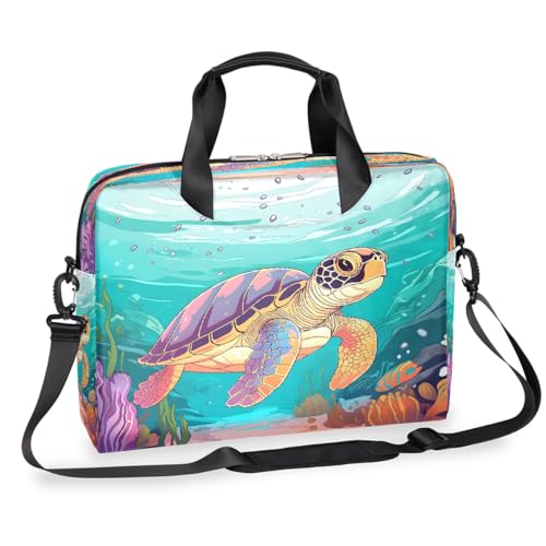 Maletín para portátil con diseño tortuga, 13-16 pulgadas