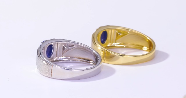 Rylos Men's Rings Sterling Silver Classic 7X5MM Oval