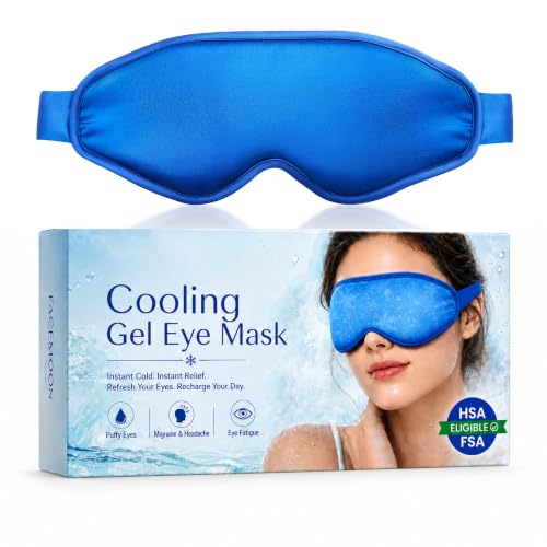Cooling Eye Mask for Puffy Eyes: Fsa Eligible Items Hsa, Face Ice Eye Pack for Migraine After Surgery Relief - Reusable Cold Compress for Headaches Puffiness - Comfortable Weighted Fit Gel Sleep Mask