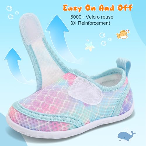 Image of FEETCITY Toddler Water Shoes Boys Girls Swim Shoes Quick Dry Kids Aqua Socks Barefoot for Beach Swimming Pool