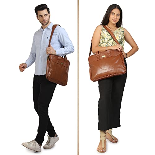 Image of Probus 13-Inch / 14 Inch / 15.6 Inch Vegan Leather Laptop Messenger Bag Sleeve Case Cover for MacBook Office Executive