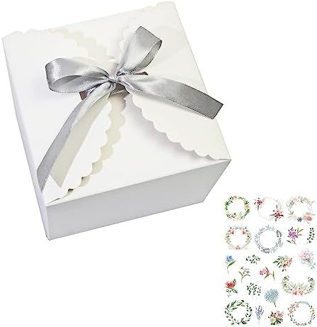 WEWILUCK Small White Gift Box, 10 PCS Gift Boxes with Lids for Wedding, Bridesmaid Proposal, Birthday, Party, Holiday, Galentine's Day Presents, 4.75” x 4.75” x 3.53” Pretty Favor Boxes Bulk