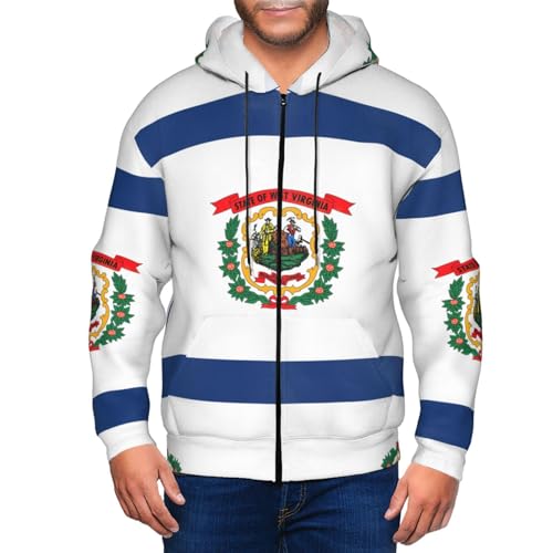 Sweat à capuche drapeau Virginie-Occidentale avec cordon de serrage ajustable