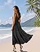 YESNO Fashion Beach Vacation Clothes 2026 Women's Flowy Boho Midi Dress Sleeveless Casual Sundress with Pockets 2XL EVE Black