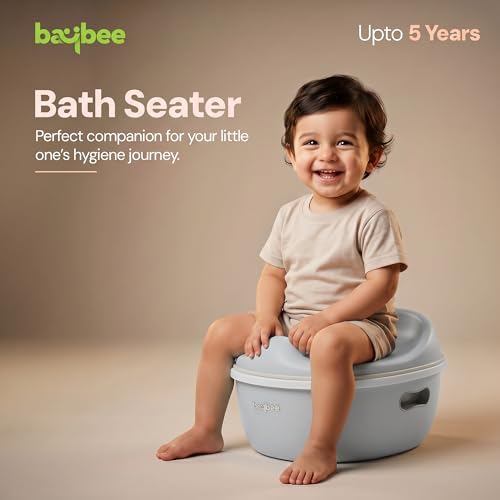 Image of Baybee 3 in 1 Baby Potty Training Seat for Kids 1-5 Years | Toddler Baby Potty Seat Chair with Removable Tray & Anti Slip Base | Portable Toilet Training Potty Seat with Step Stool for kids (Grey)