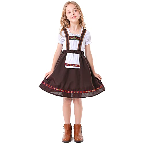 Faltern Bavarian Oktoberfest Costume Outfit Girls German Dirndl Beer Costume Dress Halloween German Maid Cosplay Dress Kids #TOP4