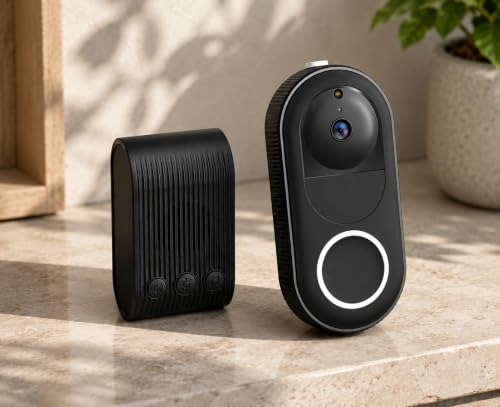 Image of 1080P Wireless Video Doorbell Camera, Smart Security Doorbell Camera, Cloud Storage,AI Human Detection, Instant Alert, Night Vision, Two Way Audio