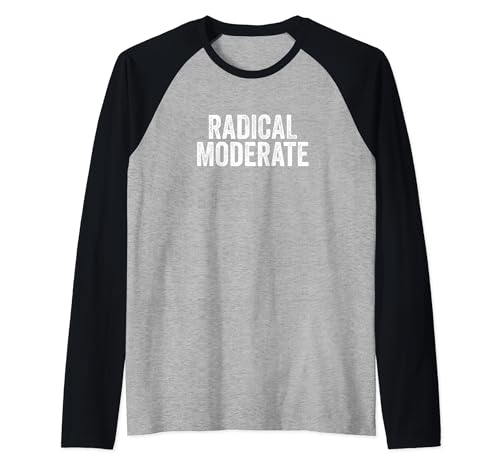 Funny Radical Moderate Republican Democrat Politics Design Raglan Baseball Tee