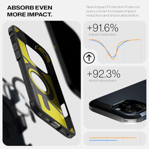 Image of Spigen for iPhone 16 Pro Case, Tough Armor (Ai) MagFit [Compatible with Magsafe] [Kickstand] [Military-Grade Protection] - Metal Slate