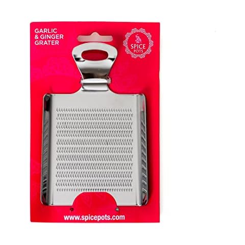 Spice Pots Garlic Grater Ginger Grater - Stainless Steel Grater - Curry Cooking Grater Cover