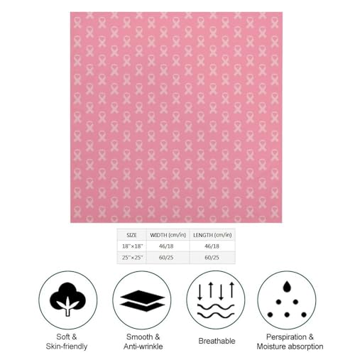 OBLUE Breast Cancer Awareness Pink Ribbon Faith Hope Love Sunflower Silk Scarf Multifunctional Square Hair Scarfs Women2