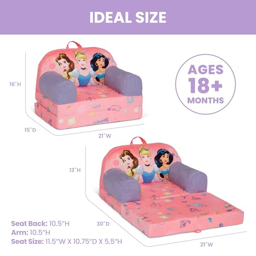 Image of Delta Children - Disney Princess Cozee Buddy Flip-Out Kids Chair, Pink
