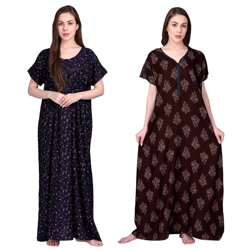 Image of Women's Alpine Floral Print Maxi Night Gown