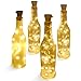 kingleder Set of 4 Warm White Solar Wine Bottle Cork Lights 10 LED Copper String Starry LED Lights for Bottle DIY, Party, Decor, Christmas, Halloween, Wedding, Accent Mood Lights(Bottle NOT Included)
