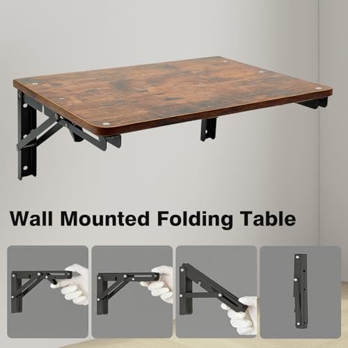 CASDUCT Mesa Plegable de Pared de Madera de 42 x 30 cm, Plegable, Ideal para salón, Dormitorio, lavadero, Cocina y Garaje, Ahorra Espacio - imagen 4