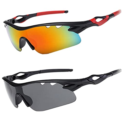 2 Pezzi Occhiali da Sole Ciclismo Occhiali da